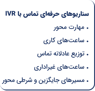 سناریو‌های حرفه‌ای تماس با ivr